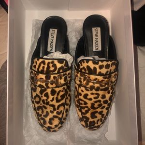 Steve Madden leopard loafers